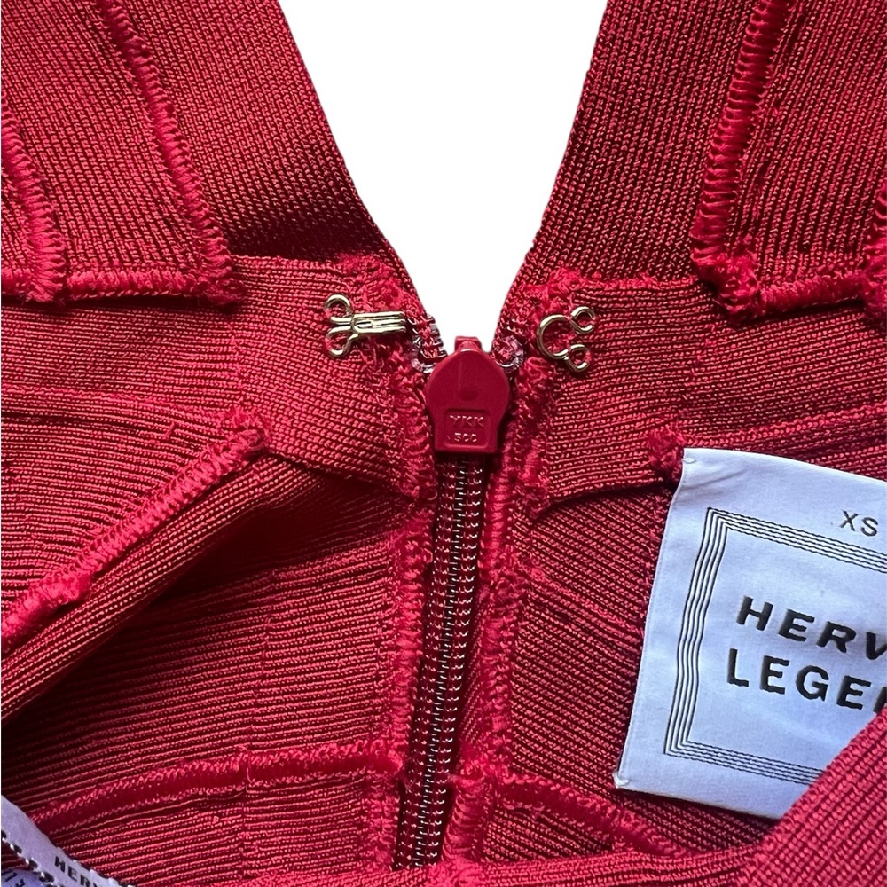 BNWT Herve Leger Authentic Y2K Women’s Cranberry Red Bandage Dress- Size XS - Picture 14 of 16